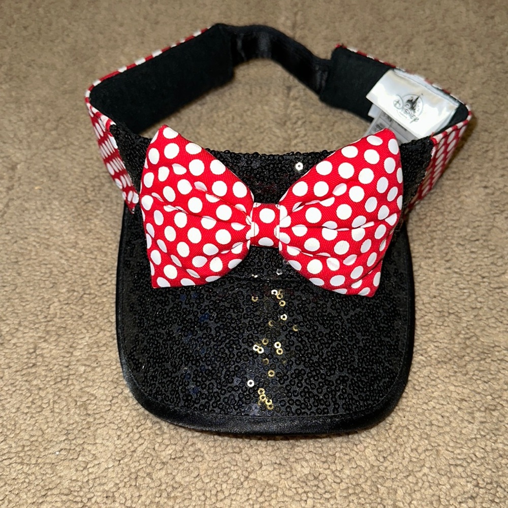 Disney Visor with Polka dotted bow